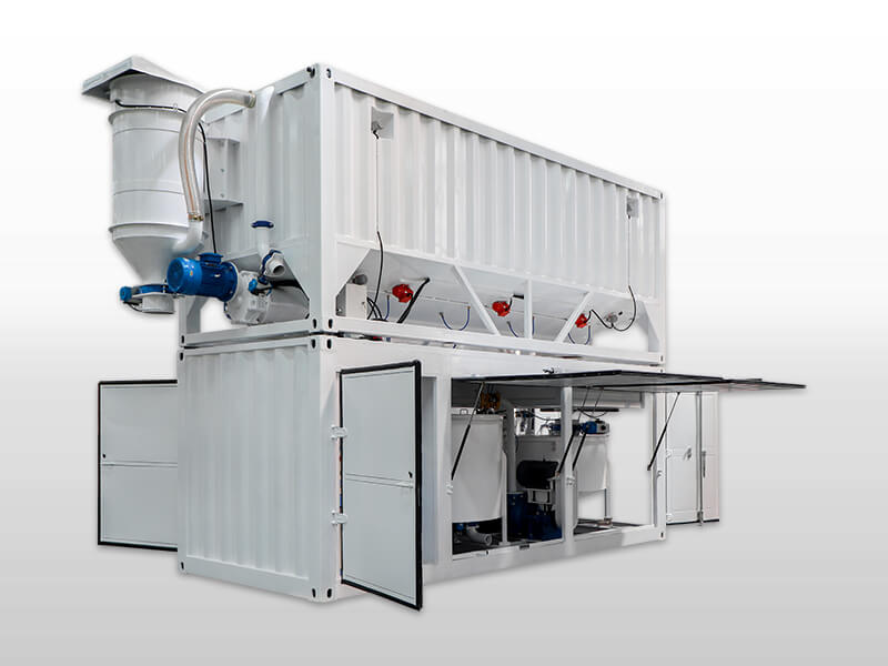 automatic mixing station with cement silo