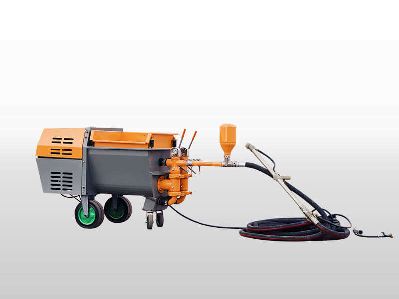 Double piston mortar spraying machine