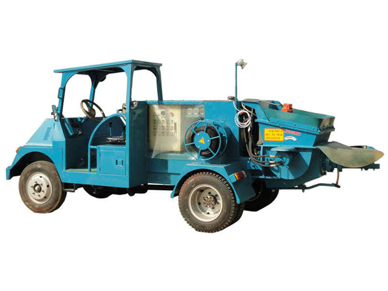 vehicular wet gunite machine