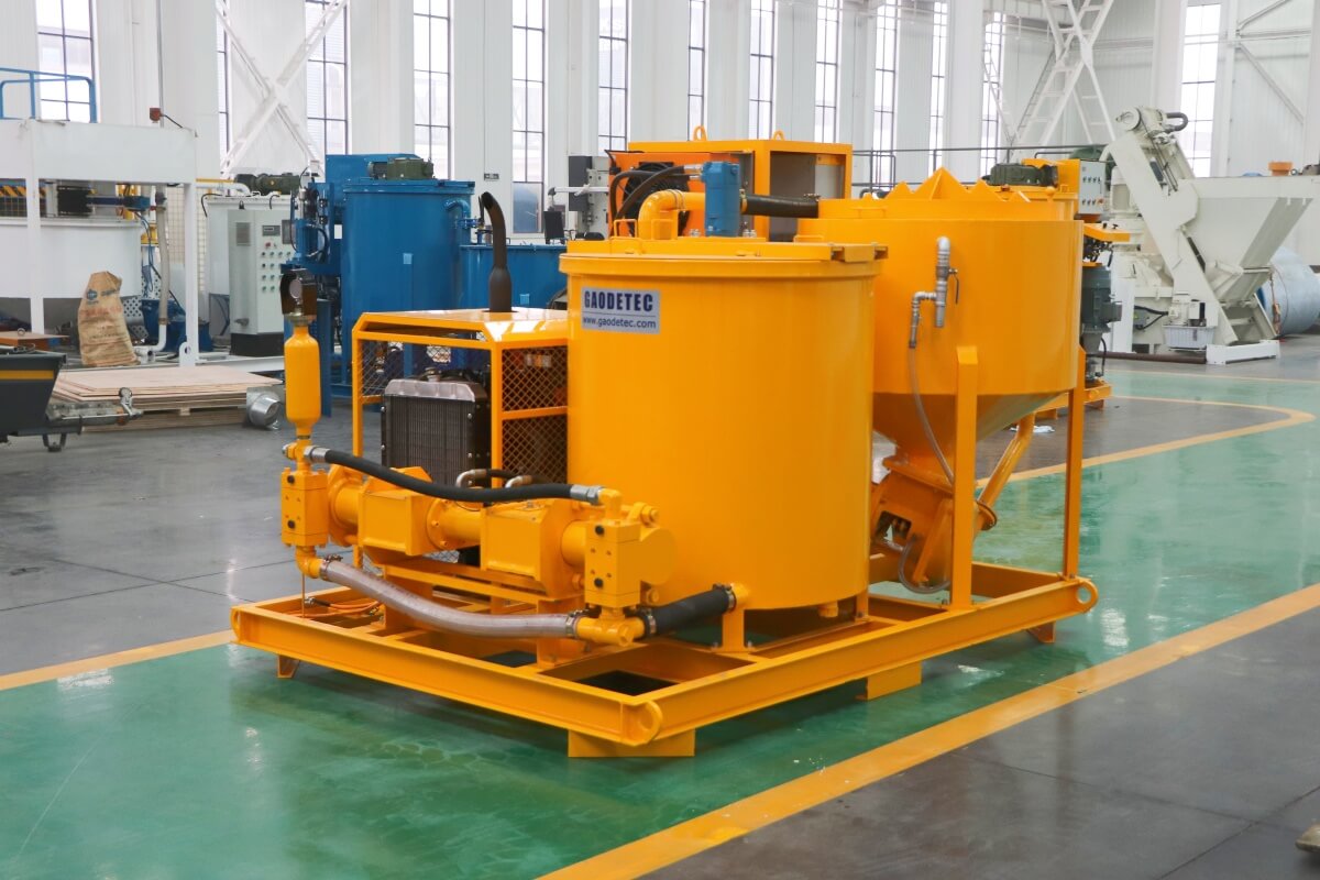 Grout pump and mixing station