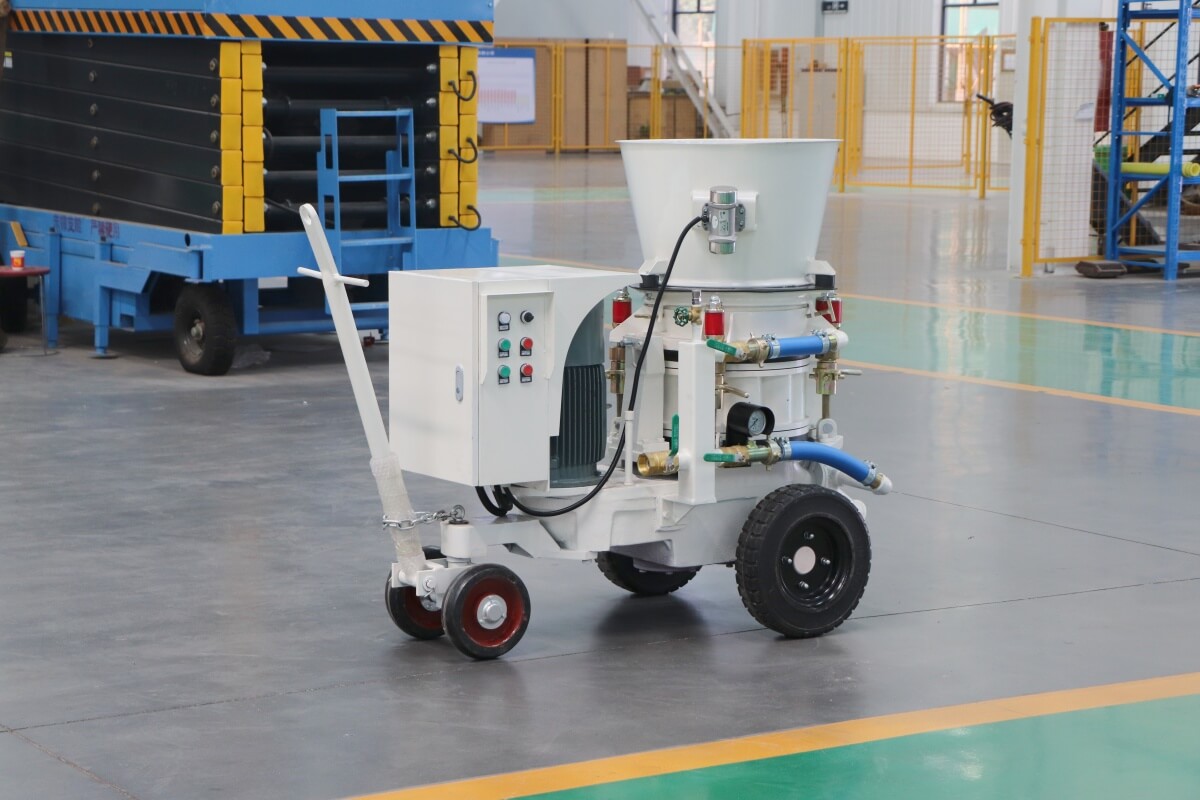 Electric motor dry mix refractory gunning machine