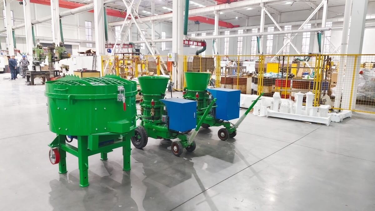 concrete spraying machine for refractory materials